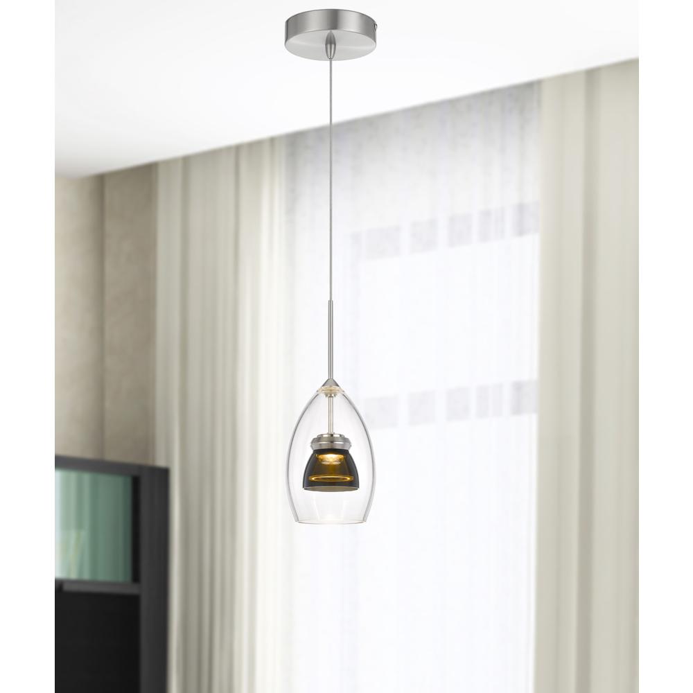 Integrated Dimmable Led Double Glass Mini Pendant Light. 6W, 450 Lumen, 3000K, Smoked By Cal Lighting | Pendant Lamps | Moidshstore - 3