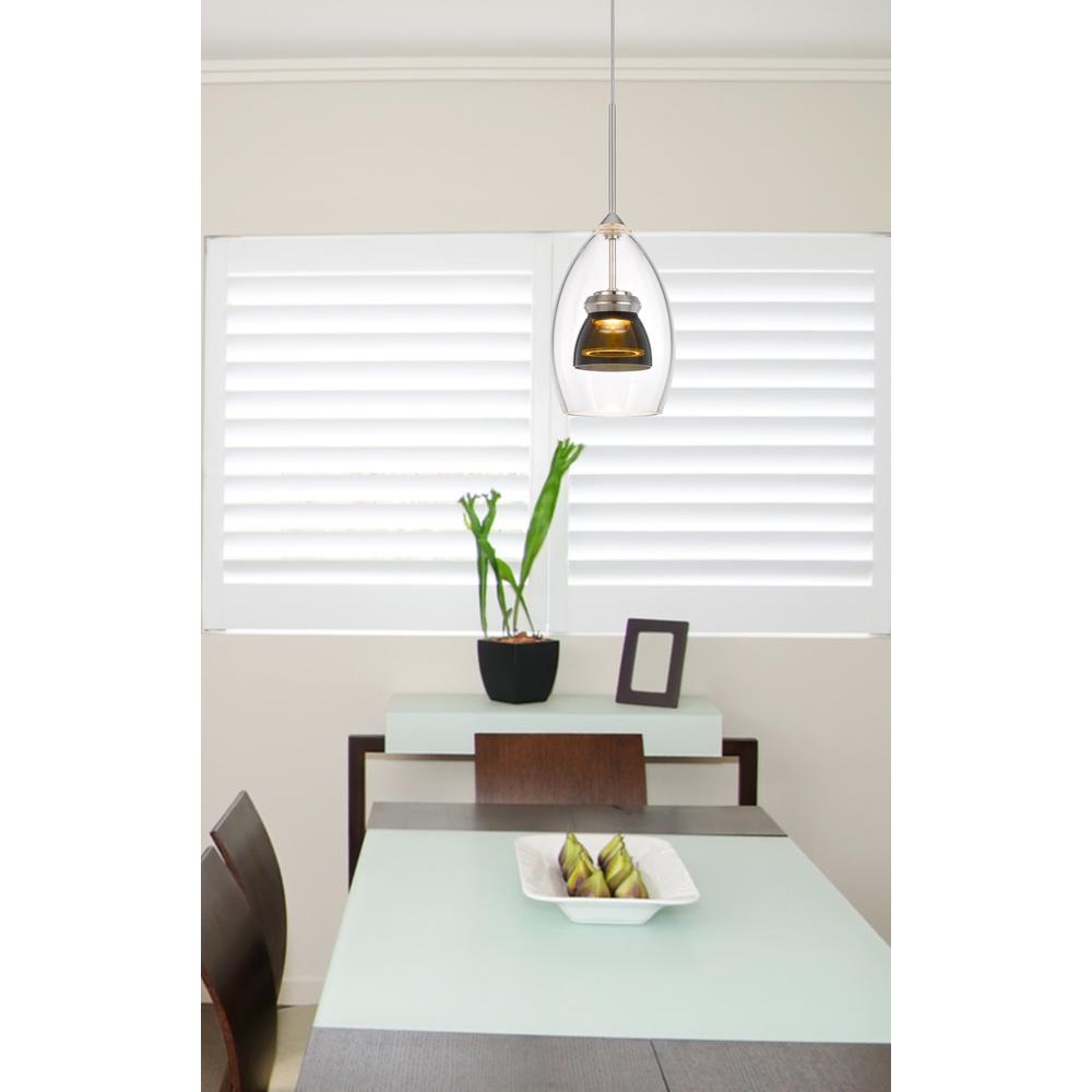 Integrated Dimmable Led Double Glass Mini Pendant Light. 6W, 450 Lumen, 3000K, Smoked By Cal Lighting | Pendant Lamps | Moidshstore