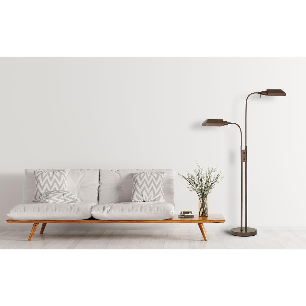 60W X 2 Pharmacy Dual Height Floor Lamp With On Off Rocker Switch By Cal Lighting | Floor Lamps | Moidshstore