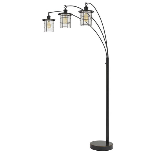 Silverton Arc Floor Lamp With Glass Shades (Edison Bulbs Included) Dark Bronze By Cal Lighting | Floor Lamps | Moidshstore