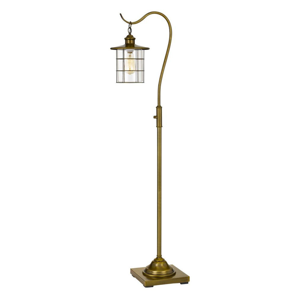 Silverton Desk Lamp With Glass Shade (Edison Bulb Included) Rubbed Antiqued Brass By Cal Lighting | Floor Lamps | Moidshstore - 3