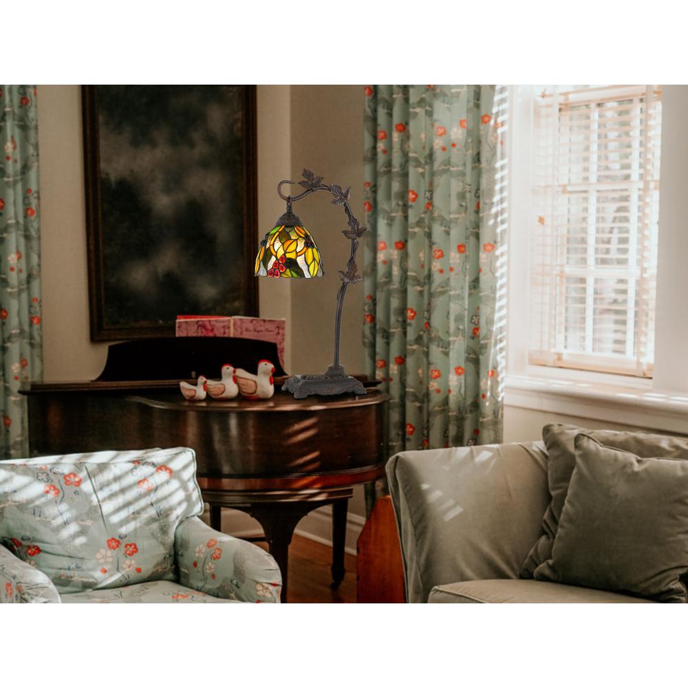 24" Height Metal Tiffany Table Lamp In Bronze Finish By Cal Lighting | Table Lamps | Moidshstore