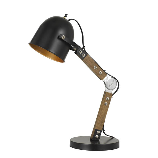 23" Height Metal Desk Lamp In Matte Black/Wood Finish By Cal Lighting | Desk Lamps | Moidshstore