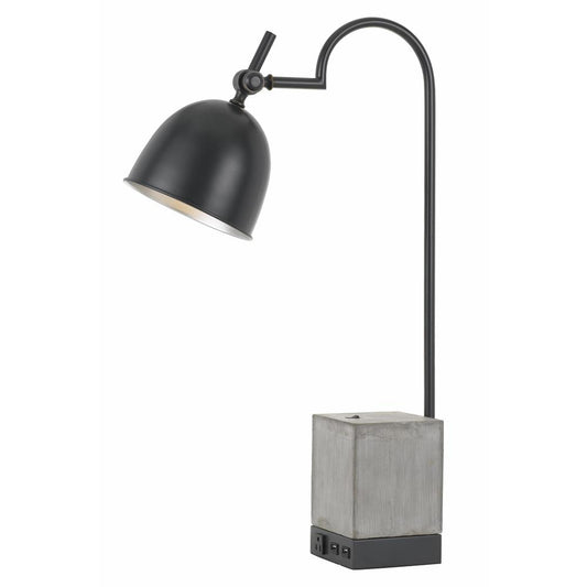 30" Height Desk Lamp With Cement Base In Dark Bronze/Cement Finish By Cal Lighting | Desk Lamps | Moidshstore