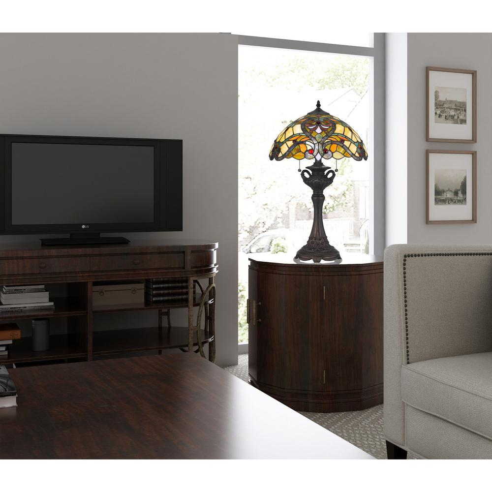 60W X 2 Tiffany Table Lamp, Bo2796Tb By Cal Lighting | Table Lamps | Moidshstore - 3