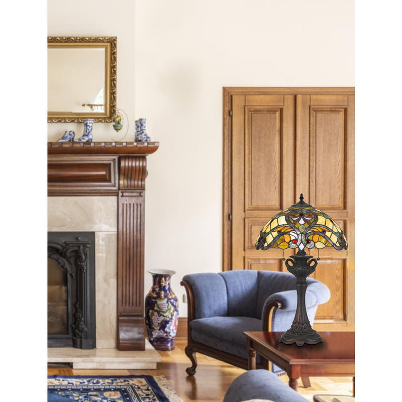 60W X 2 Tiffany Table Lamp, Bo2796Tb By Cal Lighting | Table Lamps | Moidshstore