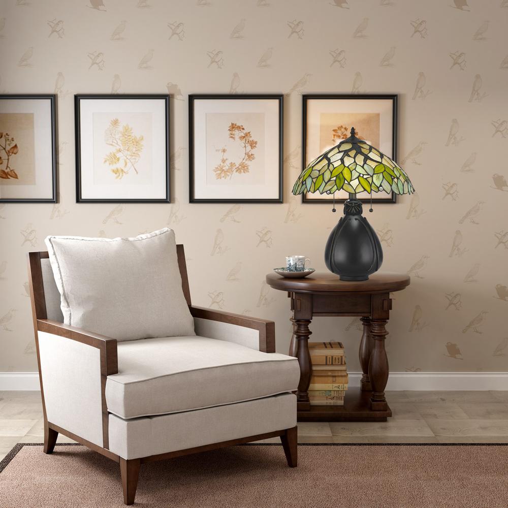 60W X 2 Tiffany Table Lamp 19.25" Height Resin Table Lamp In Tiffany Finish By Cal Lighting | Table Lamps | Moidshstore - 3