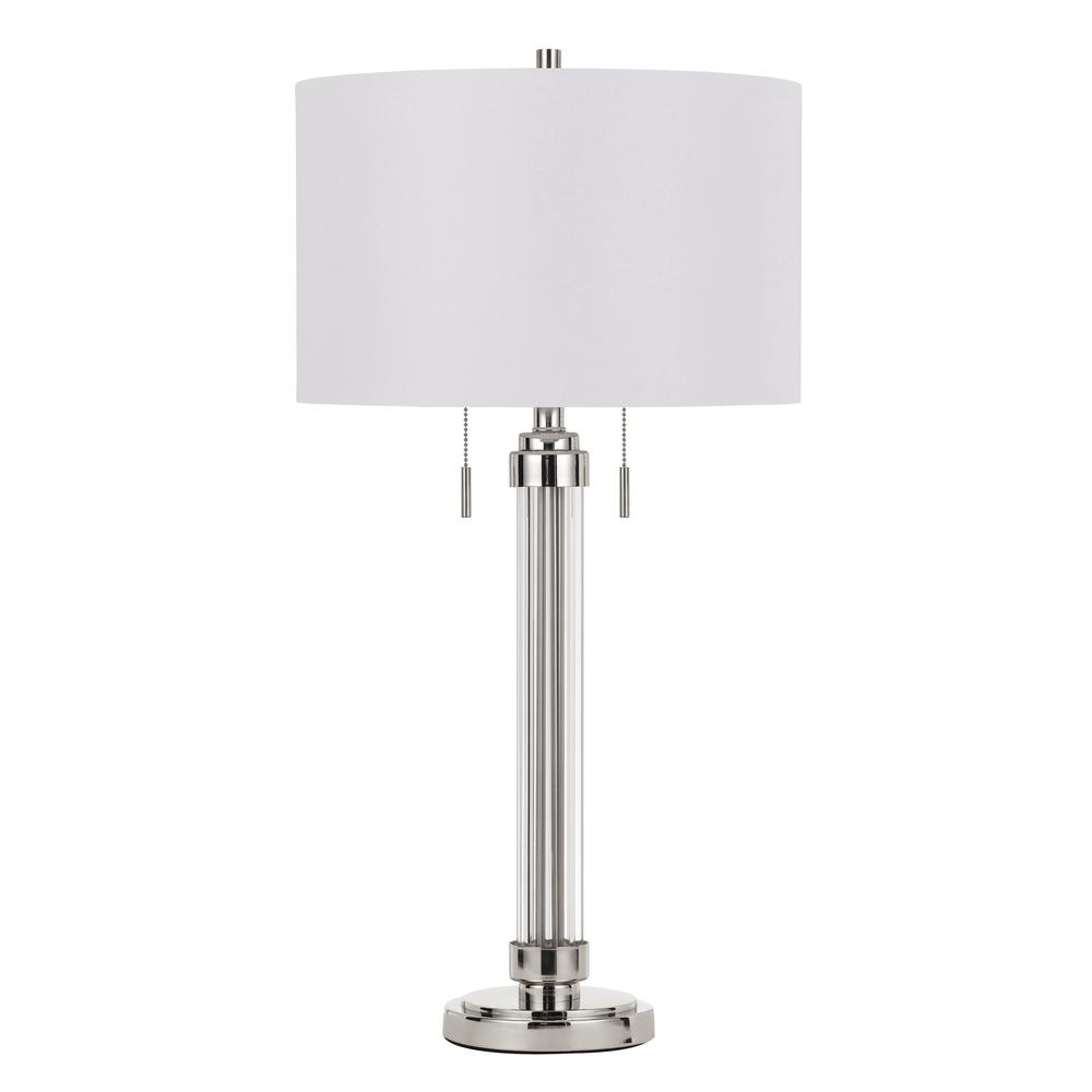 60W X 2 Montilla Metal/Acrylic Table Lamp With Fabric Shade By Cal Lighting | Table Lamps | Moidshstore - 2