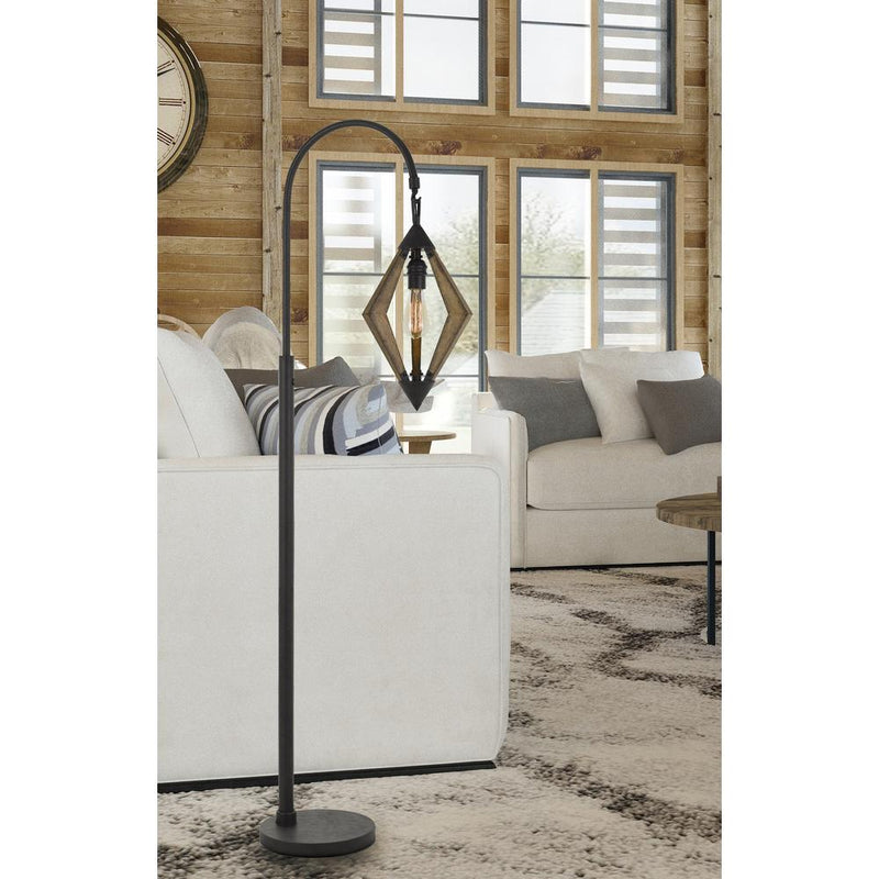 Valence 60W Metal/Pine Wood Down Bridge Floor Lamp (Edison Bulb Included) By Cal Lighting | Floor Lamps | Moidshstore