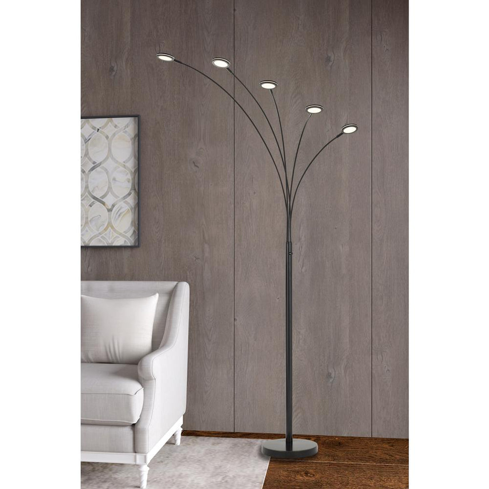 Cremona Integrated Led Metal Arc Floor Lamp 79" Height Metal Floor Lamp In Dark Bronze Finish By Cal Lighting | Floor Lamps | Moidshstore - 2