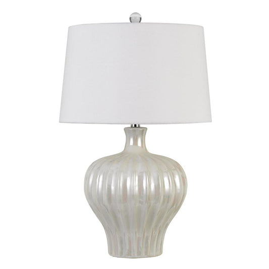 Afragola Ceramic Table Lamp With Hardback Fabric Shade By Cal Lighting | Table Lamps | Moidshstore