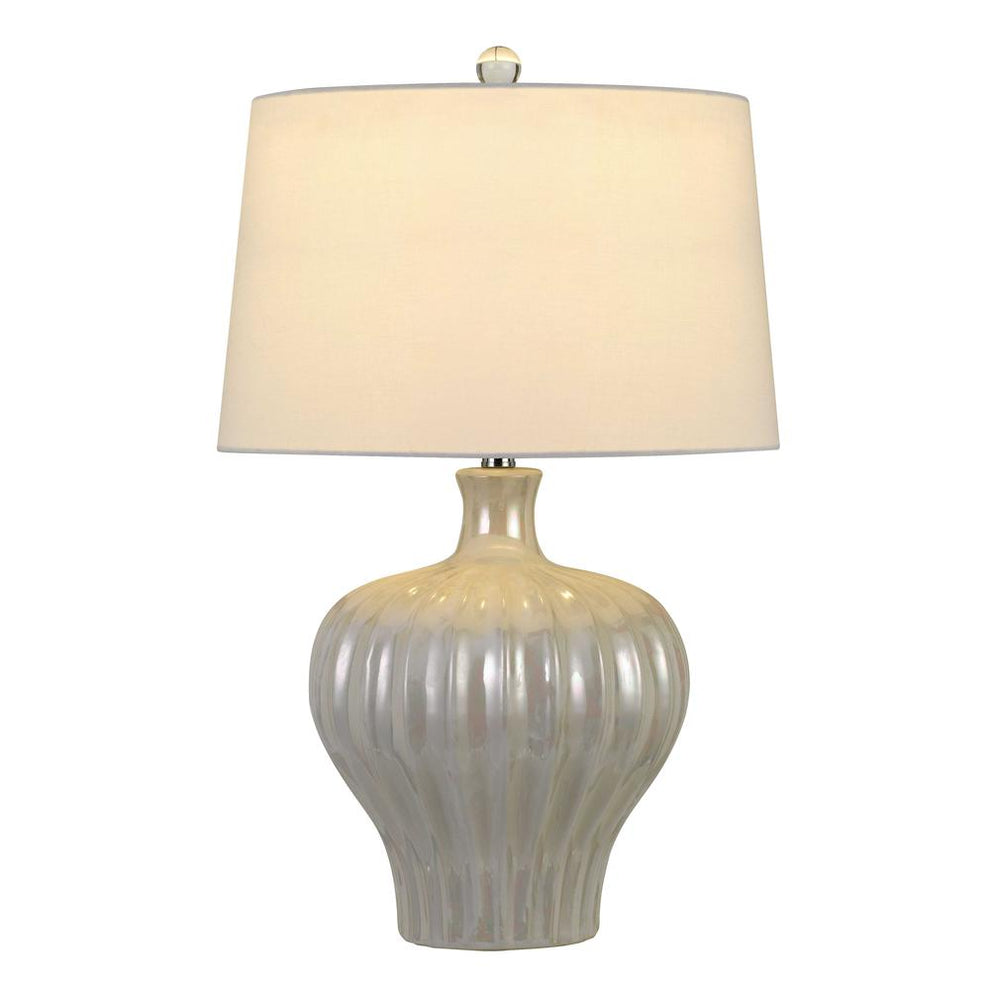 Afragola Ceramic Table Lamp With Hardback Fabric Shade By Cal Lighting | Table Lamps | Moidshstore - 3