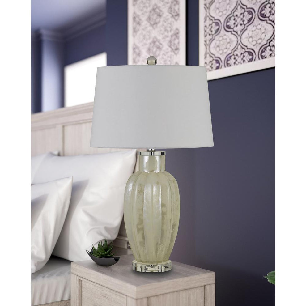 Rovigo Glass Table Lamp With Hardback Fabric Shade (Sold And Priced As Pairs) By Cal Lighting | Table Lamps | Moidshstore - 2
