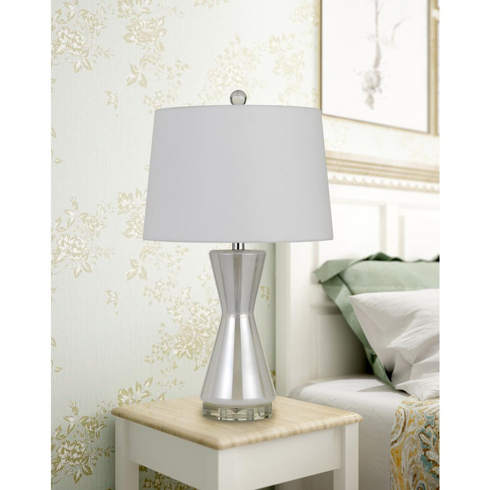 Anzio Glass Table Lamp With Hardback Fabric Shade (Sold And Priced As Pairs) By Cal Lighting | Table Lamps | Moidshstore - 2