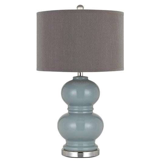 Bergamo Ceramic Table Lamp With Hardback Plantium Grey Fabric Shade (Sold And Priced As Pairs) By Cal Lighting | Table Lamps | Moidshstore
