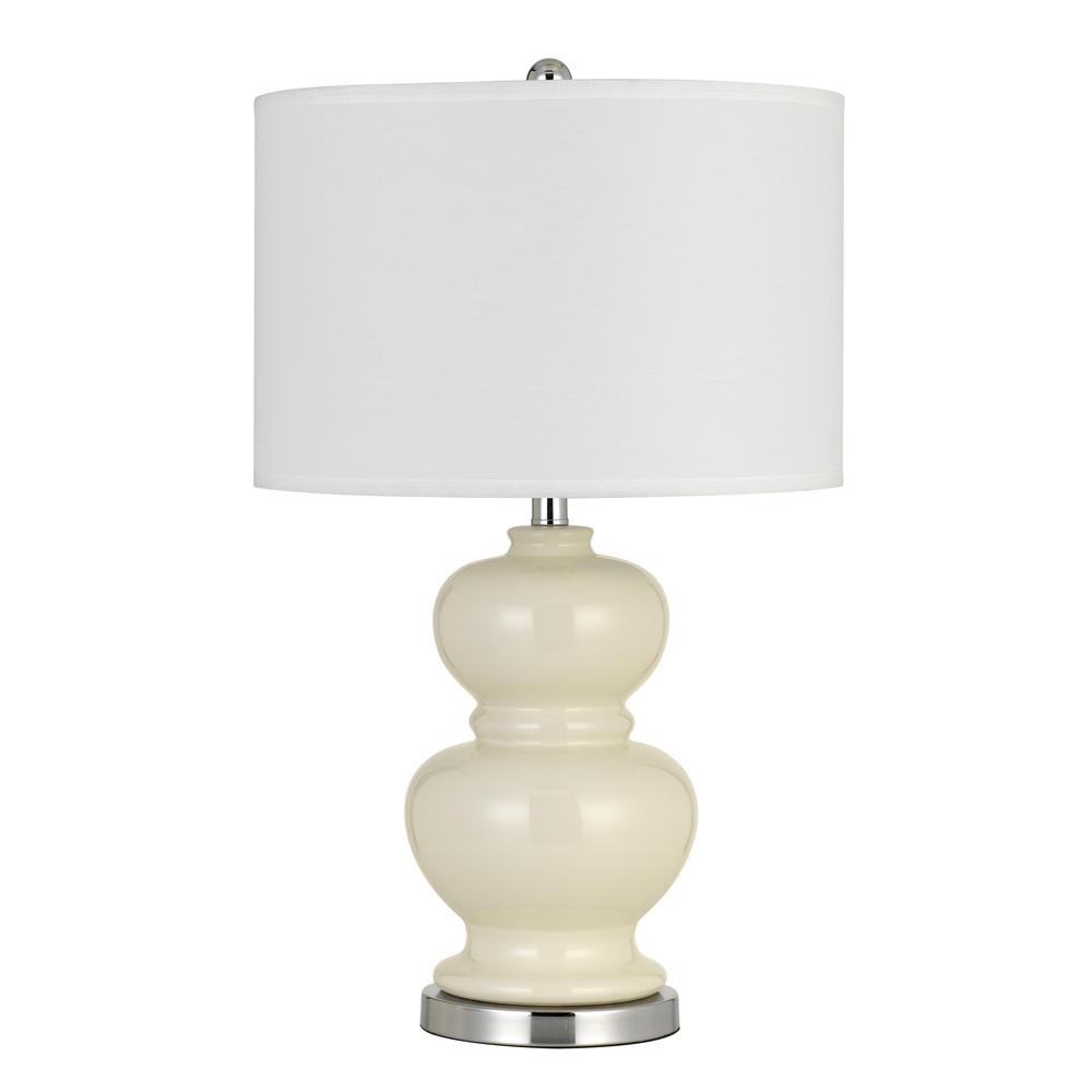 Bergamo Ceramic Table Lamp With Hardback White Fabric Shade (Sold And Priced As Pairs) By Cal Lighting | Table Lamps | Moidshstore