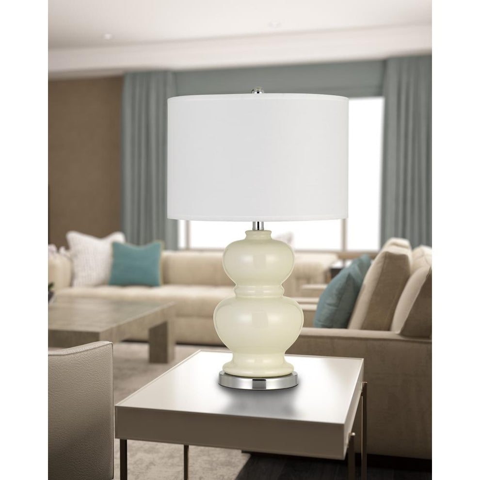 Bergamo Ceramic Table Lamp With Hardback White Fabric Shade (Sold And Priced As Pairs) By Cal Lighting | Table Lamps | Moidshstore - 2