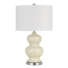 Bergamo Ceramic Table Lamp With Hardback White Fabric Shade (Sold And Priced As Pairs) By Cal Lighting