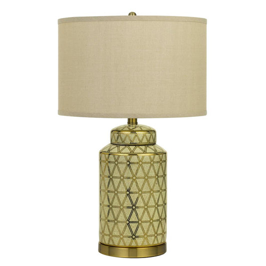 Barletta Ceramic Table Lamp With Hardback Fabric Shade (Sold And Priced As Pairs) By Cal Lighting | Table Lamps | Moidshstore