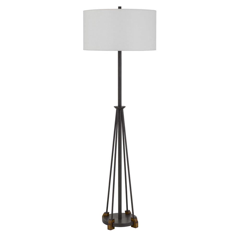 Bellewood Metal/Wood Floor Lamp With Fabric Drum Shade By Cal Lighting | Floor Lamps | Moidshstore