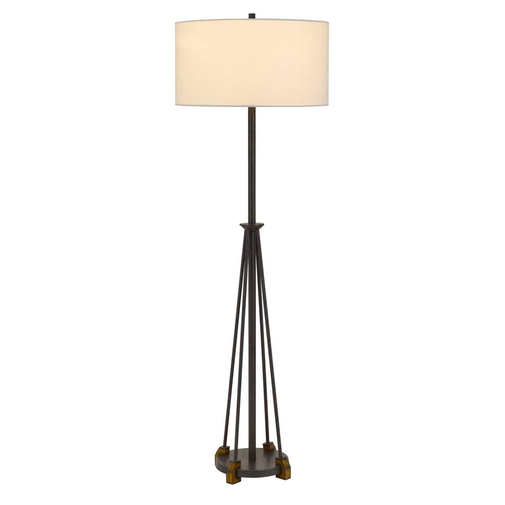 Bellewood Metal/Wood Floor Lamp With Fabric Drum Shade By Cal Lighting | Floor Lamps | Moidshstore - 3