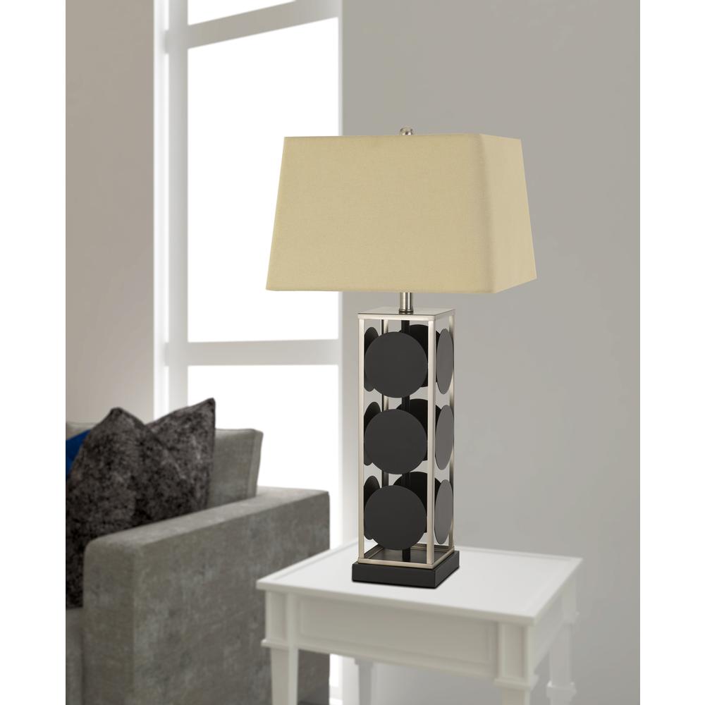 Hanson Metal Table Lamp With Square Fabric Shade By Cal Lighting | Table Lamps | Moidshstore - 2