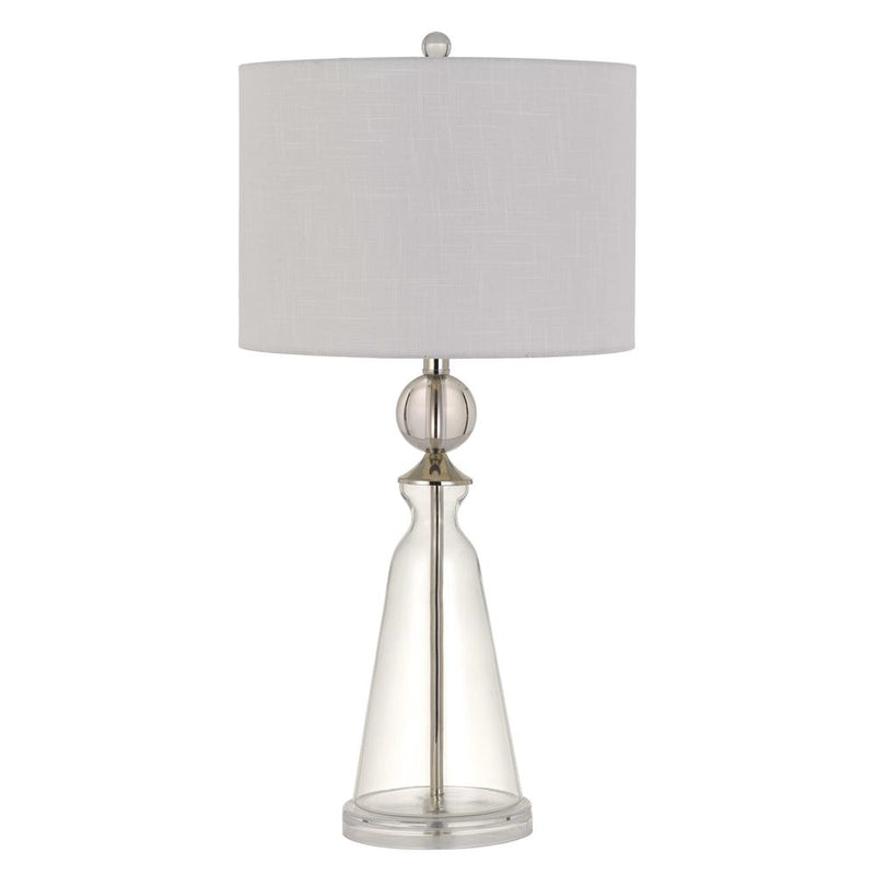 Kingsley Glass Table Lamp With Fabric Drum Shade By Cal Lighting | Table Lamps | Moidshstore