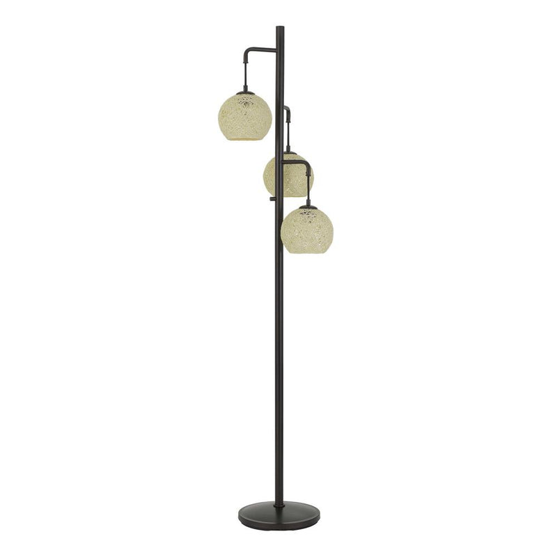 Sardis Metal Floor Lamp With Round Roped Shade By Cal Lighting | Floor Lamps | Moidshstore