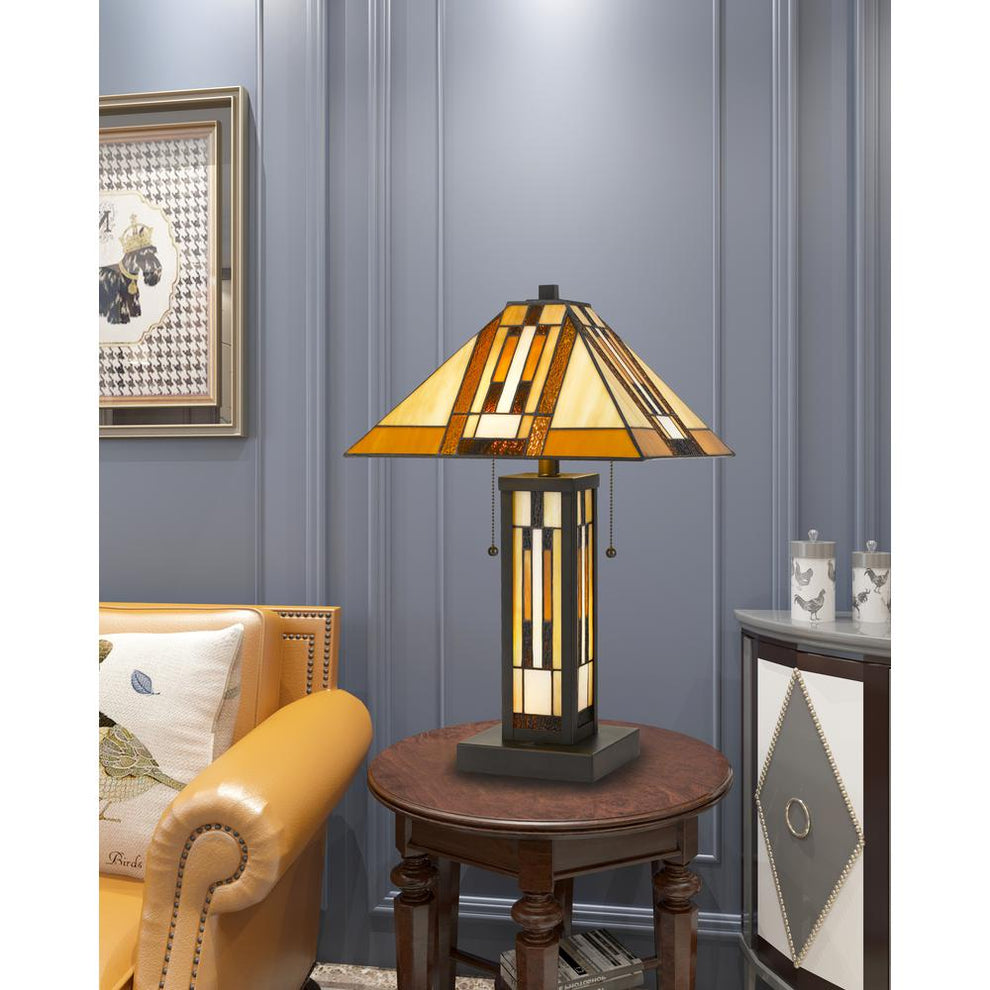 Tiffany Table Lamp W/7W Night Light By Cal Lighting | Table Lamps | Moidshstore - 2
