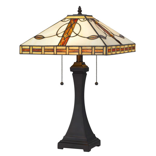 Tiffany Table Lamp 22.25" Height Tiffany Table Lamp In Dark Bronze Finish By Cal Lighting | Table Lamps | Moidshstore