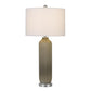 150W Catalina Glass Table Lamp With Drum Hardback Fabric Shade By Cal Lighting | Table Lamps | Moidshstore - 3