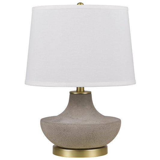 150W 3 Way Almelo Ceramic Table Lamp With Taper Drum Linen Hardback Shade By Cal Lighting | Table Lamps | Moidshstore