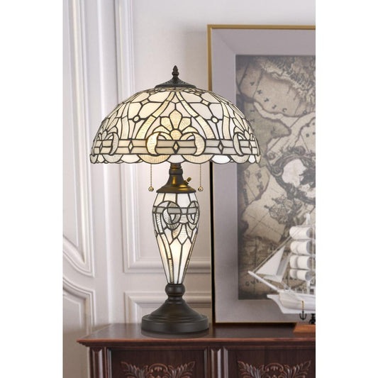 60W X 2 Tiffany Table Lamp With 7W Night Light, Bo2943Tb By Cal Lighting | Pendant Lamps | Moidshstore - 2