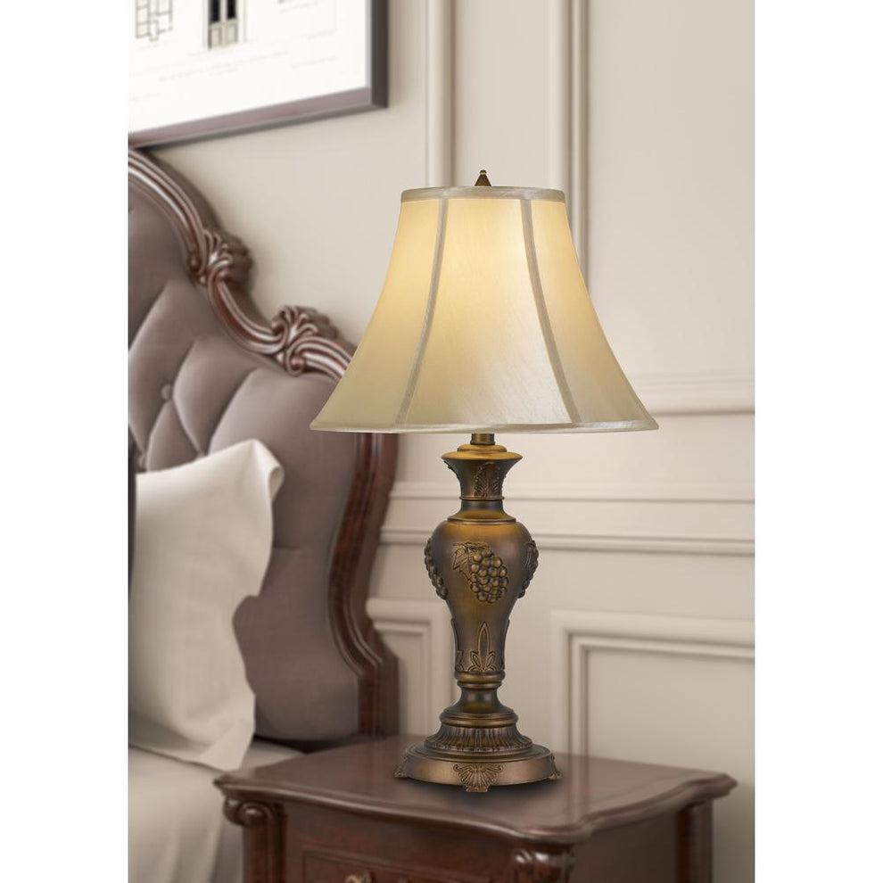 100W Cavan Aluminum Casted Table Lamp With Softback Faux Silk Shade By Cal Lighting | Table Lamps | Moidshstore - 2
