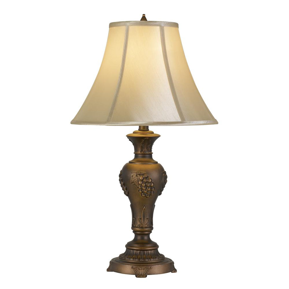 100W Cavan Aluminum Casted Table Lamp With Softback Faux Silk Shade By Cal Lighting | Table Lamps | Moidshstore - 3