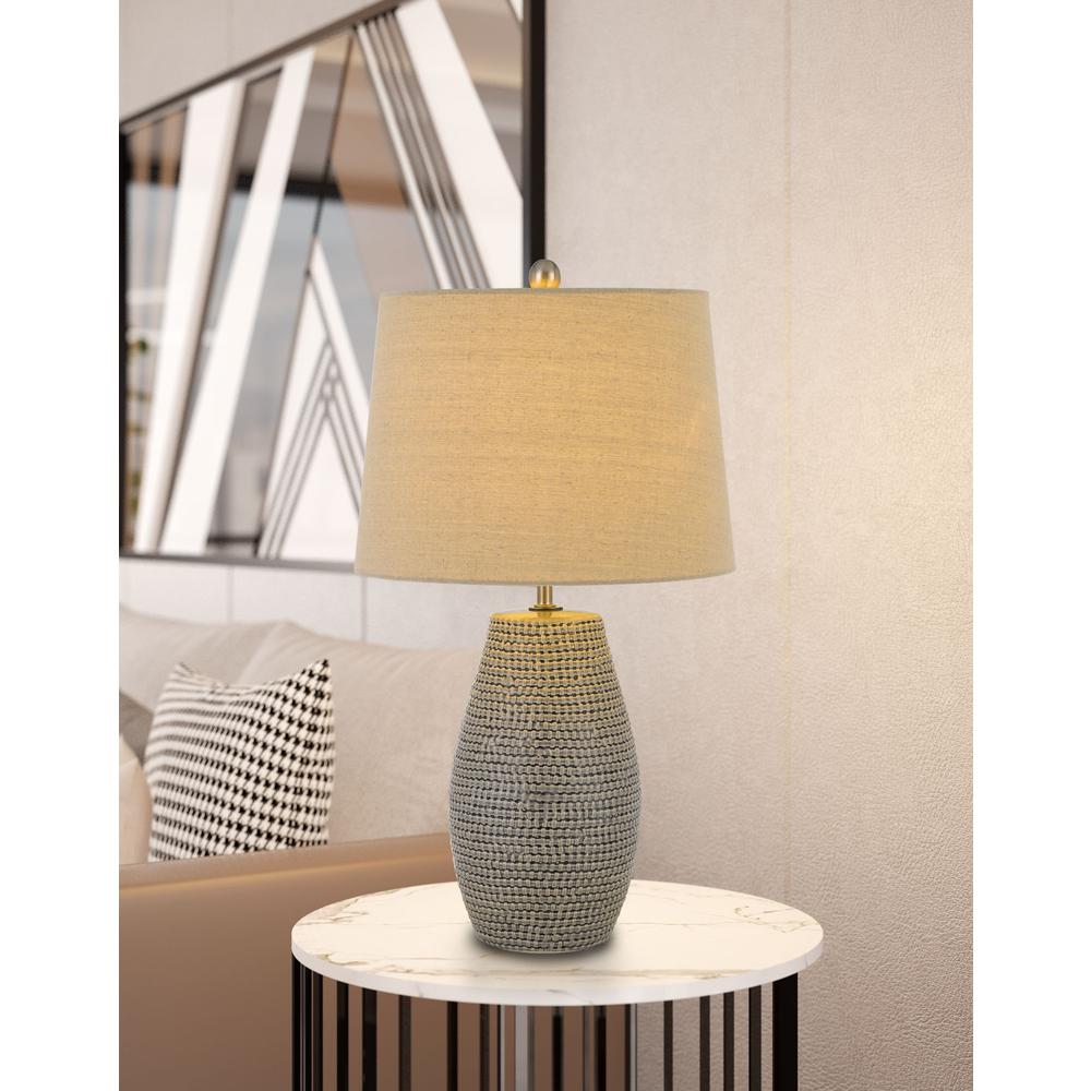 100W Ticino Ceramic Table Lamp With Taper Drum Hardback Linen Shade (Priced And Sold As Pairs) By Cal Lighting | Chandeliers | Moidshstore - 2