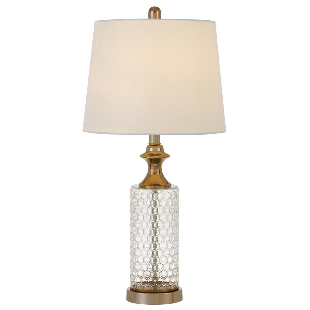 100W Breda Glass Table Lamp With Taper Drum Hardback Fabric Shade  (Priced And Sold As Pairs) By Cal Lighting | Chandeliers | Moidshstore - 3