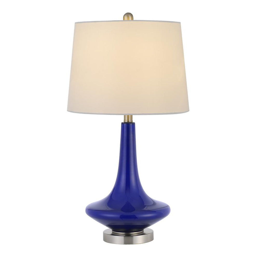 100W Kleve Glass Table Lamp With Taper Drum Hardback Linen Shade  (Priced And Sold As Pairs) By Cal Lighting | Chandeliers | Moidshstore - 3