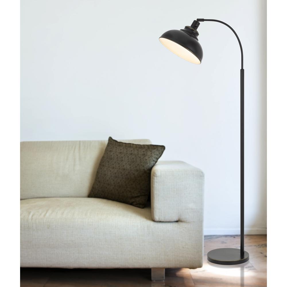 60W Dijon Adjustable Metal Floor Lamp With Weight Base & On Off Socket Switch, Dark Bronze By Cal Lighting | Floor Lamps | Moidshstore - 2
