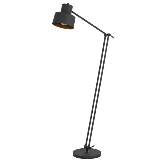 60W Davidson Metal Floor Lamp With Weighted Base, Adjustable Upper And Lower Arms. On Off Socket Switch, Matte Black By Cal Lighting | Floor Lamps | Moidshstore