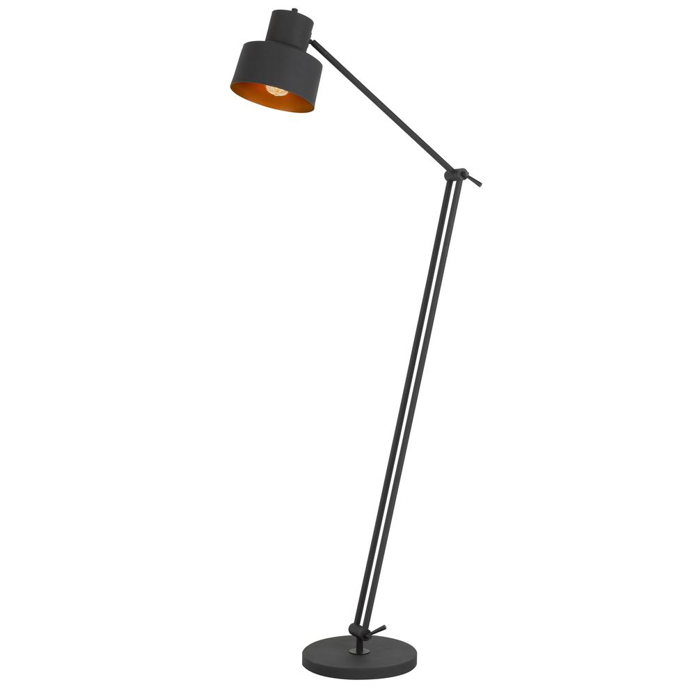 60W Davidson Metal Floor Lamp With Weighted Base, Adjustable Upper And Lower Arms. On Off Socket Switch, Matte Black By Cal Lighting | Floor Lamps | Moidshstore - 3