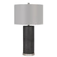 150W 3 Way Graham Ceramic Table Lamp With Hardback Drum Fabric Shade, Black Leathrette By Cal Lighting | Table Lamps | Moidshstore - 3