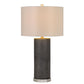 150W 3 Way Graham Ceramic Table Lamp With Hardback Drum Fabric Shade, Black Leathrette By Cal Lighting | Table Lamps | Moidshstore - 2