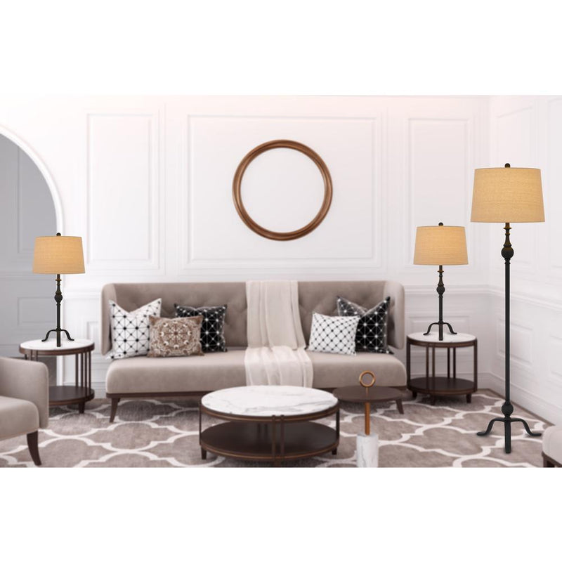 3 Pcs Package. 2 Pcs Of 150W 3 Way Adjustable Metal Table Lamps. 1 Pc Of 150W 3 Way Adjustable Metal Floor Lamp In Iron By Cal Lighting | Floor Lamps | Moidshstore