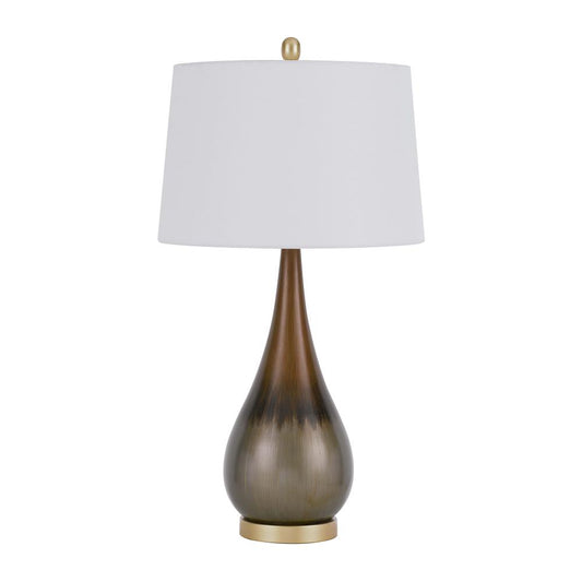 150W 3 Way Carmi Metal Table Lamp With Hardback Taper Drum Fabric Shade By Cal Lighting | Table Lamps | Moidshstore