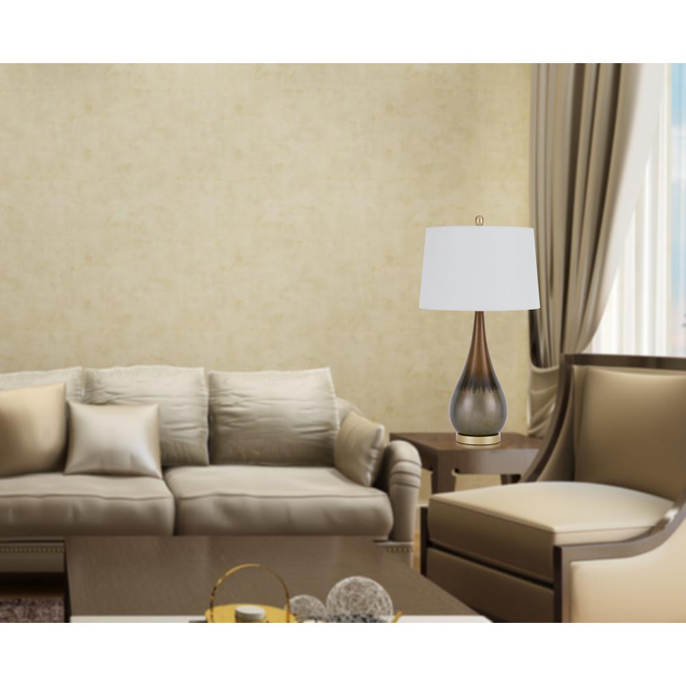 150W 3 Way Carmi Metal Table Lamp With Hardback Taper Drum Fabric Shade By Cal Lighting | Table Lamps | Moidshstore - 4