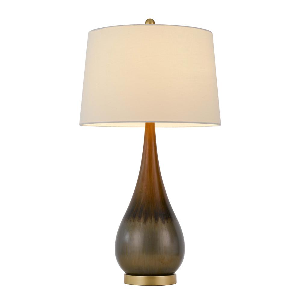 150W 3 Way Carmi Metal Table Lamp With Hardback Taper Drum Fabric Shade By Cal Lighting | Table Lamps | Moidshstore - 2