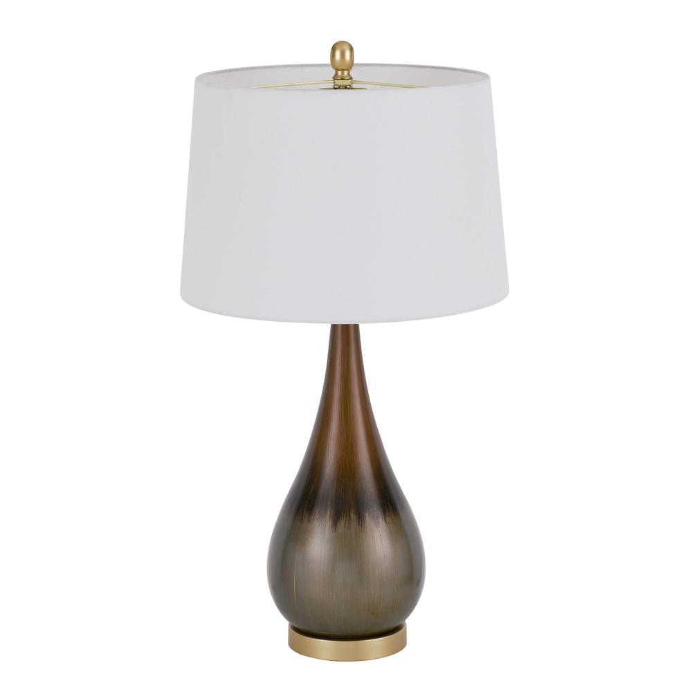 150W 3 Way Carmi Metal Table Lamp With Hardback Taper Drum Fabric Shade By Cal Lighting | Table Lamps | Moidshstore - 3