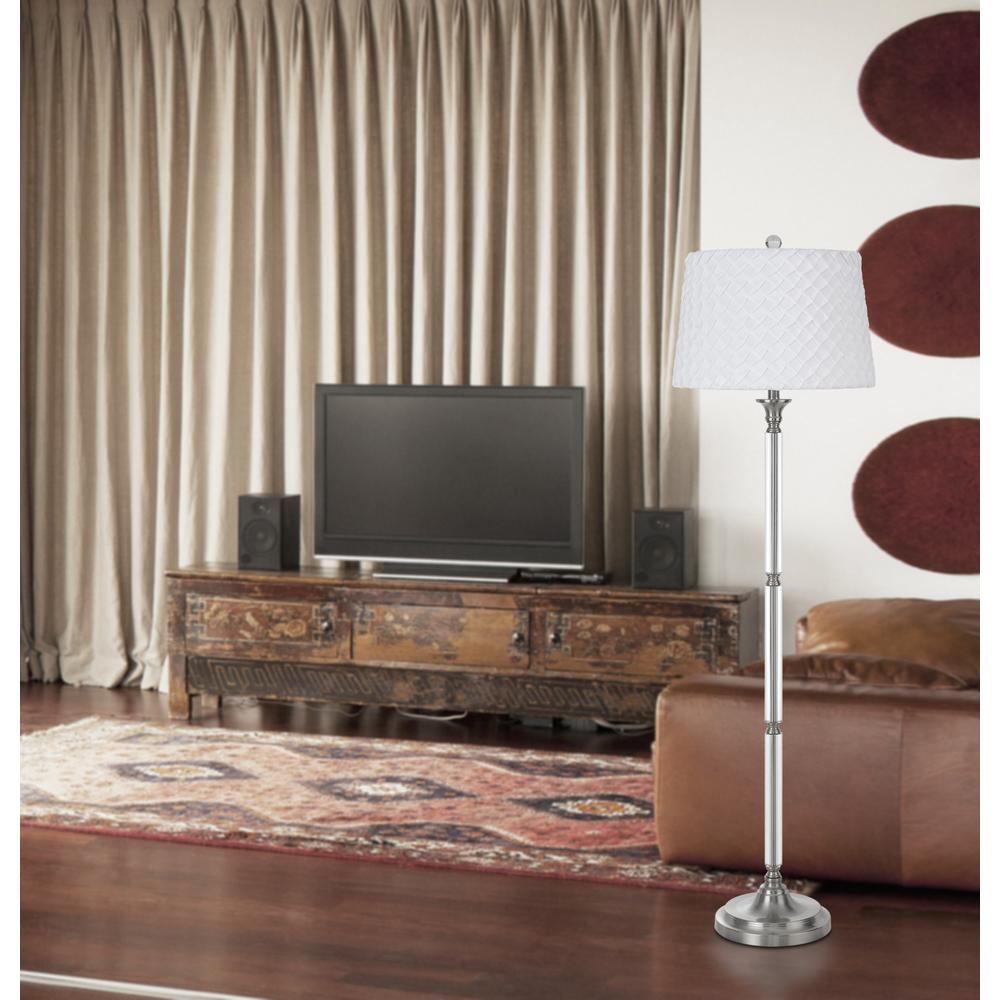 150W 3 Way Ruston Crystal/Metal Floor Lamp With Pleated Hardback Shade By Cal Lighting | Floor Lamps | Moidshstore - 4