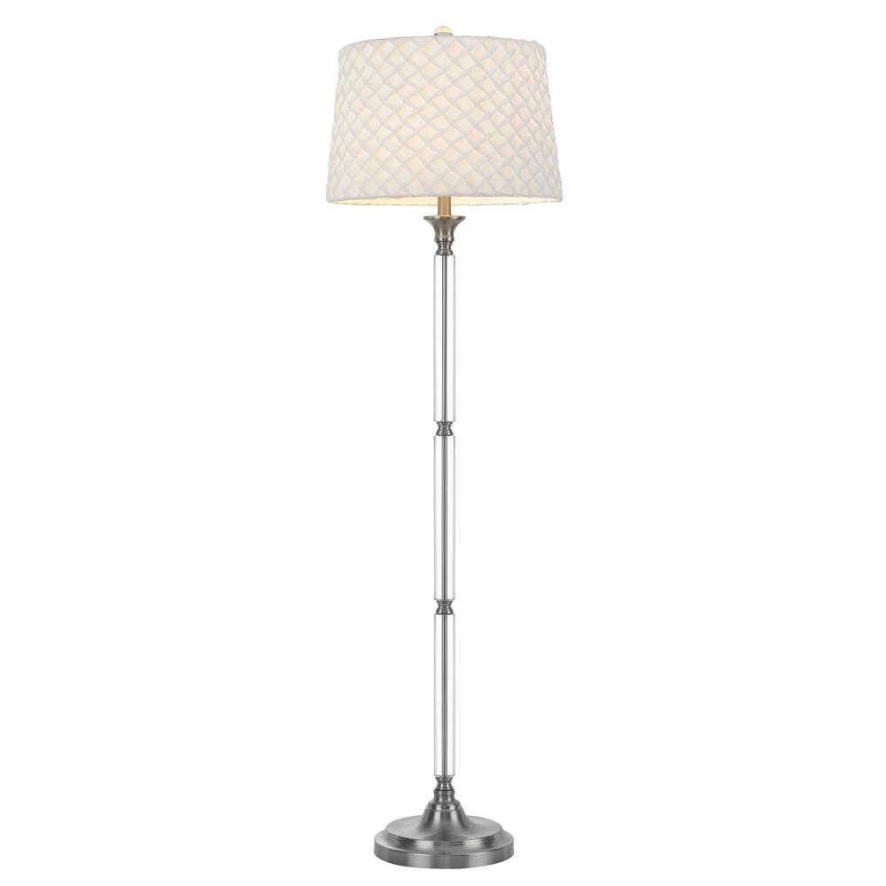 150W 3 Way Ruston Crystal/Metal Floor Lamp With Pleated Hardback Shade By Cal Lighting | Floor Lamps | Moidshstore - 2